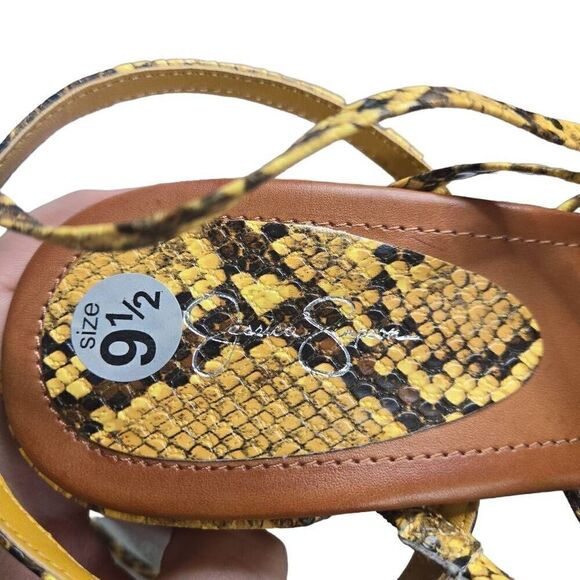 Jessica Simpson Ivelle Block Heeled Strappy Sandal Yellow Size 9.5 - Picture 8 of 10